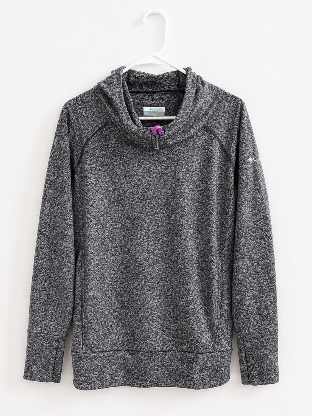 Columbia Heathered Gray Cowl Neck Performance Pullover Hoodie – Women’s Small